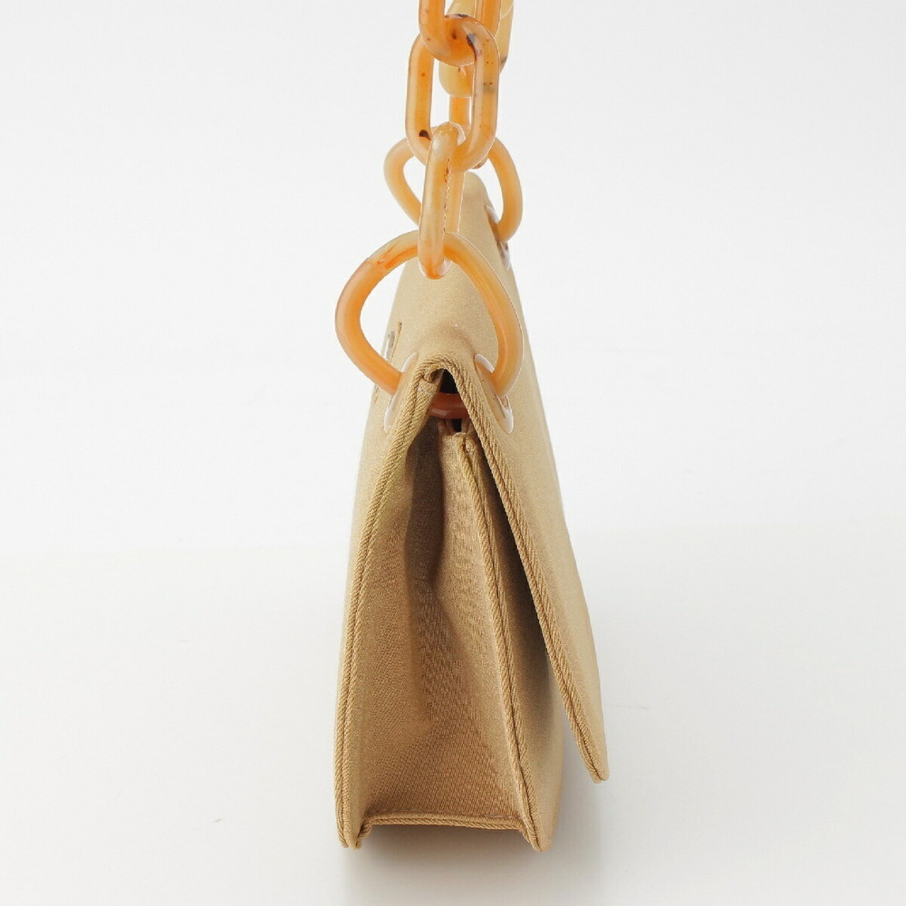 Prada Handbag Logo Shoulder Beige Chain Bag - Picture 3 of 10
